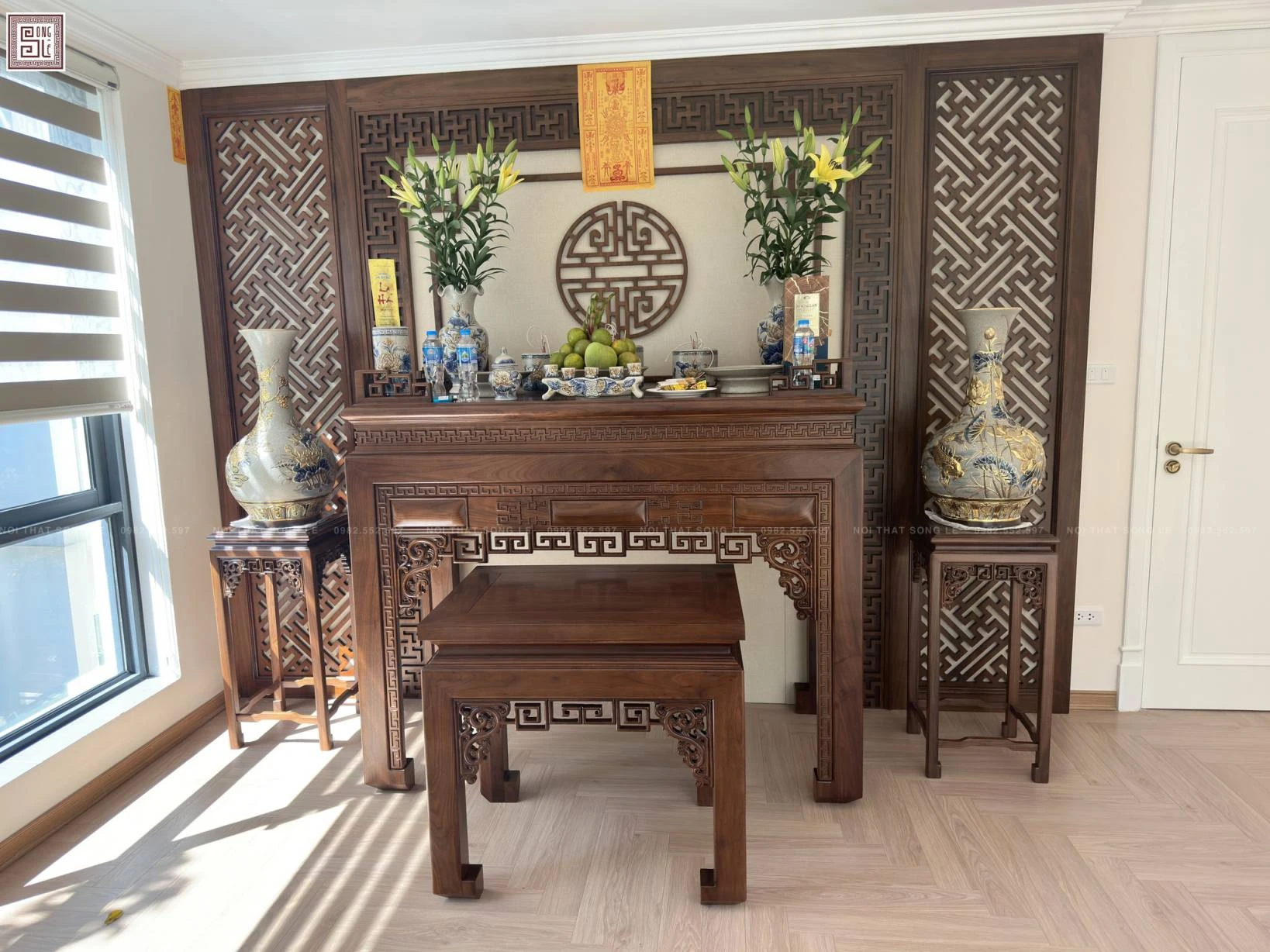 bàn thờ gỗ tự nhiên