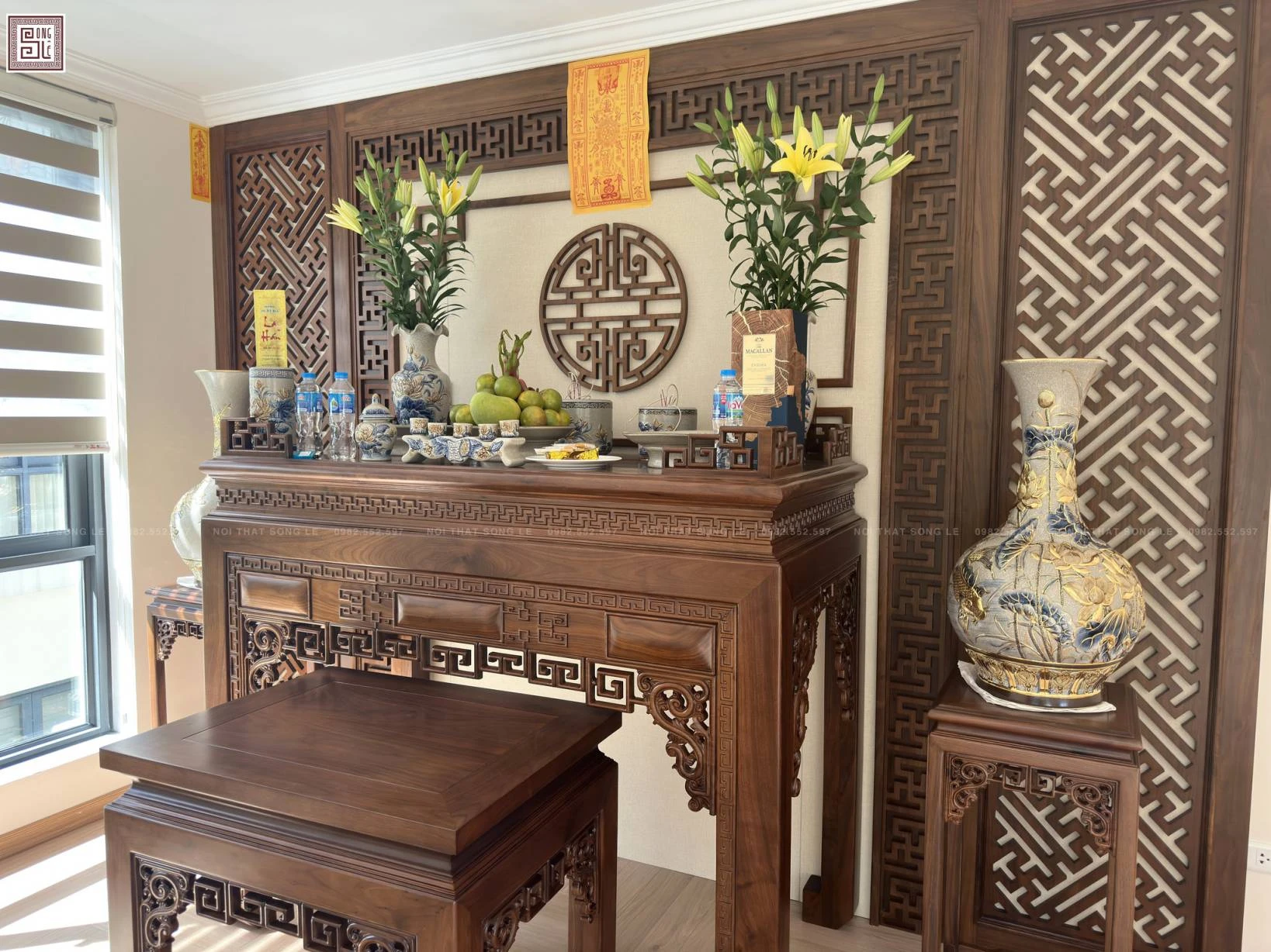 bàn thờ gỗ tự nhiên
