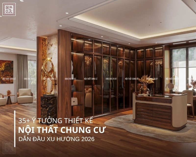 35+ Mẫu thiết kế nội thất chung cư gỗ óc chó đẳng cấp dẫn đầu xu hướng 2026 