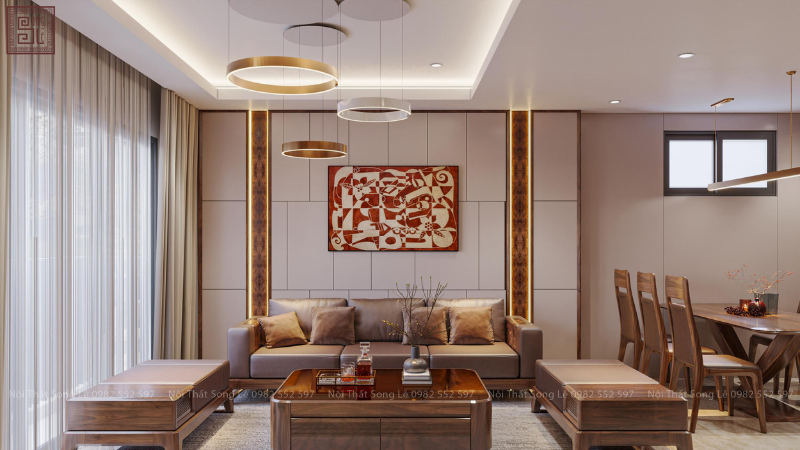Dự án thiết kế penthouse gỗ óc chó