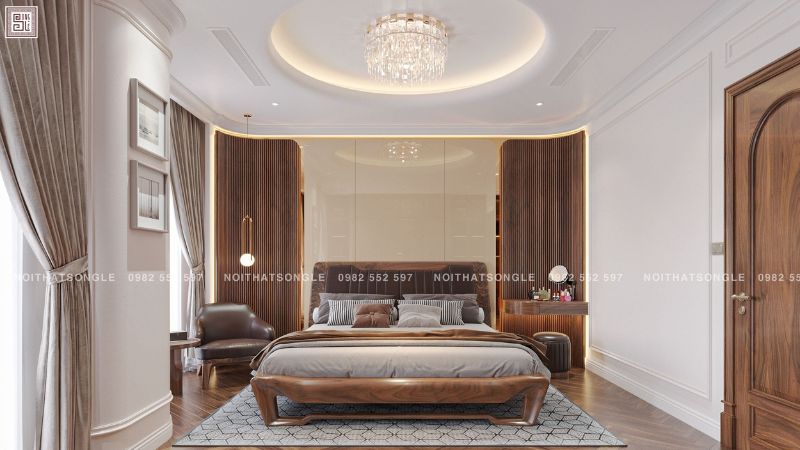 Thiết kế nội thất chung cư 80m2 phòng ngủ master 
