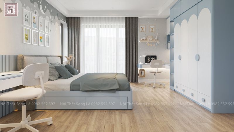 Thiết kế nội thất chung cư phòng ngủ con