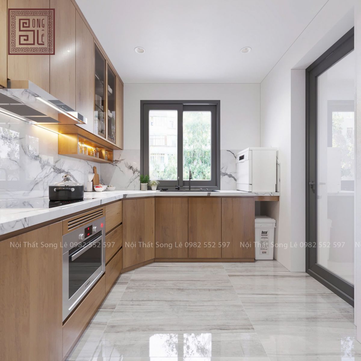 Thiết kế phòng bếp tối giản