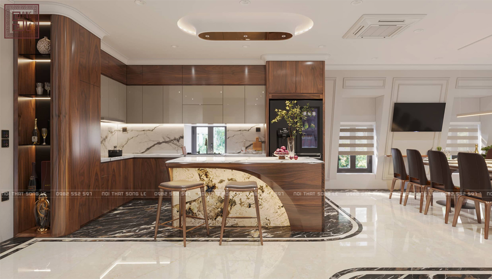 báo giá thi công nội thất gỗ óc chó 1