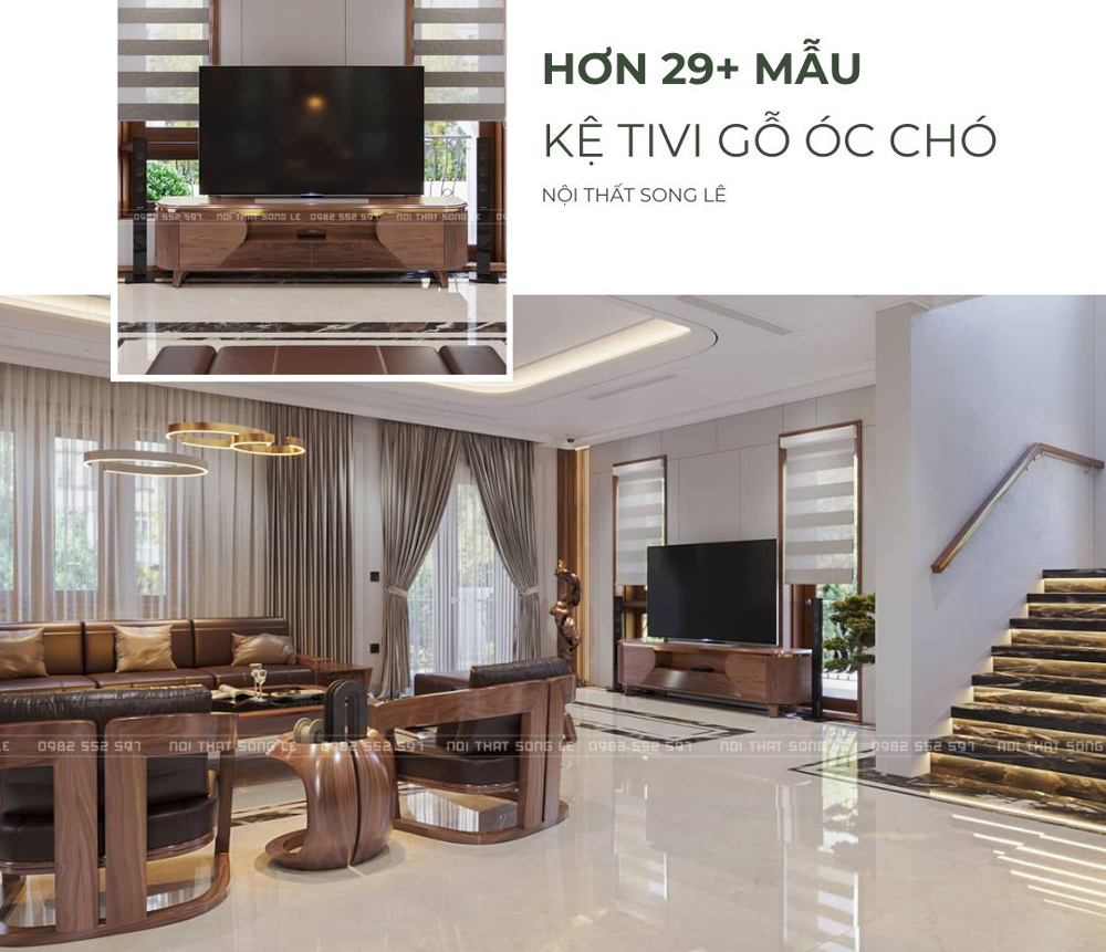 Hơn 29+ mẫu kệ tivi gỗ óc chó cao cấp dẫn đầu xu hướng 2026