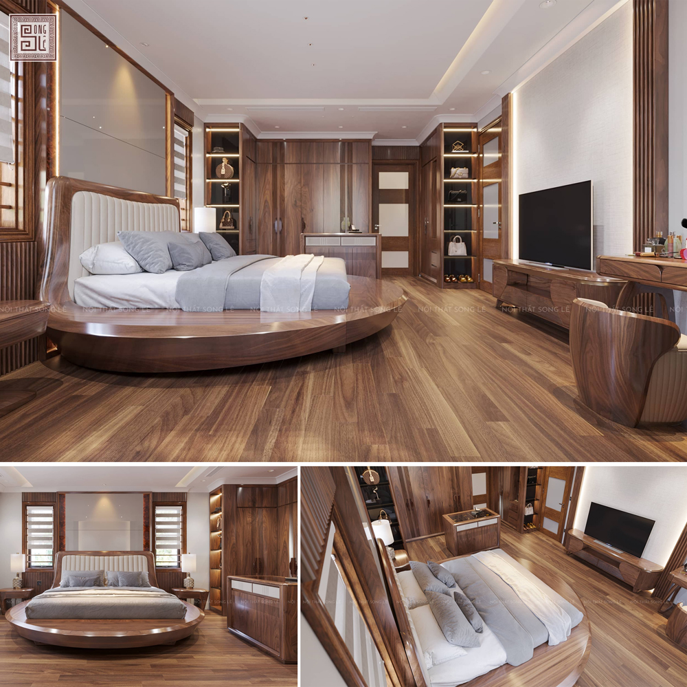 Nội thất phòng ngủ gỗ óc chó