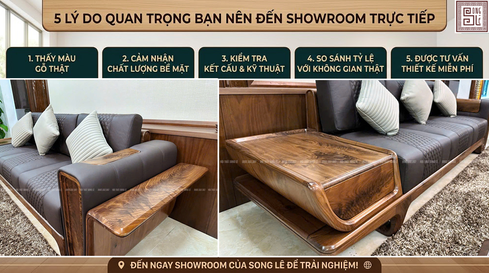 showroom nội thất gỗ óc chó Hà Nội